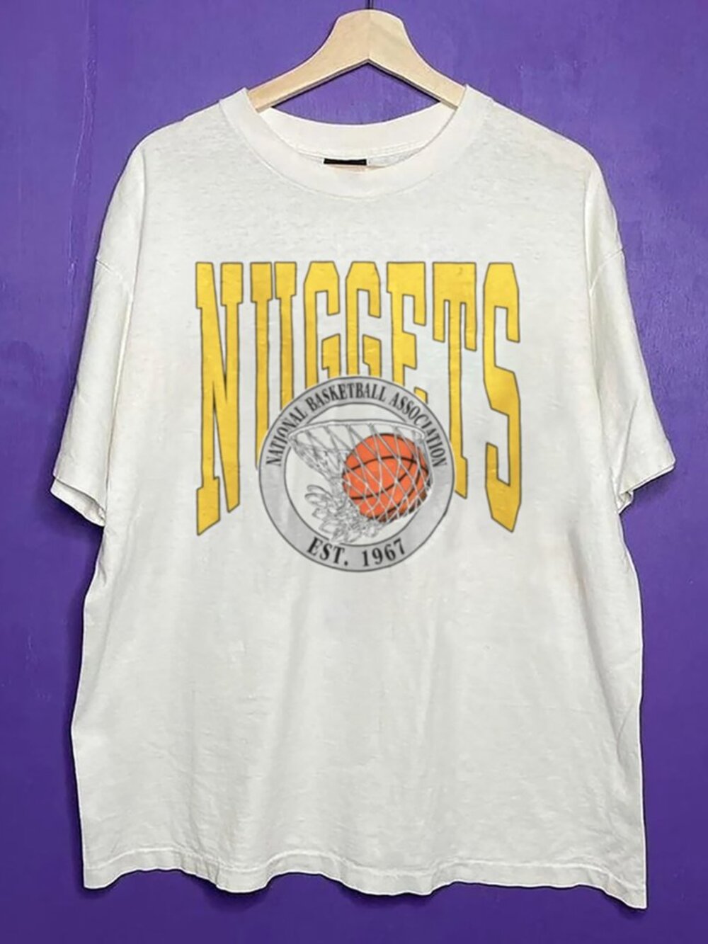 Vintage Denver Nuggets Shirt, 90s NBA Denver Nuggets Basketball Unisex Shirt Tee